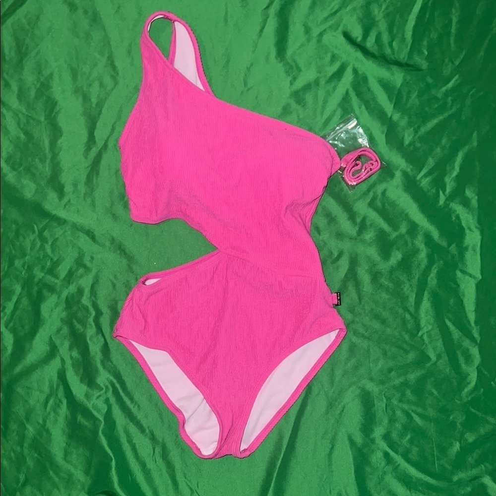 Michael by Michael Kors Pink One-Shoulder Swimsuit size 10